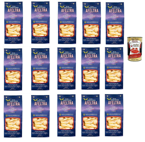 Italian Gourmet Nudeln & Pasta Afeltra Conchiglione 100% Grano Italiano 500g,Gragnano IGP - Nudeln aus Hartweizengrieß von höchster Qualität 15x 500g + Italian Gourmet Polpa di Pomodoro 400g Dose 8032804040014