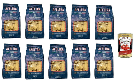 Italian Gourmet Nudeln & Pasta Afeltra Paccheri 100% Grano Italiano 500g,Gragnano IGP - Nudeln aus Hartweizengrieß von höchster Qualität 10x 500g + Italian Gourmet Polpa di Pomodoro 400g Dose 8032804040014