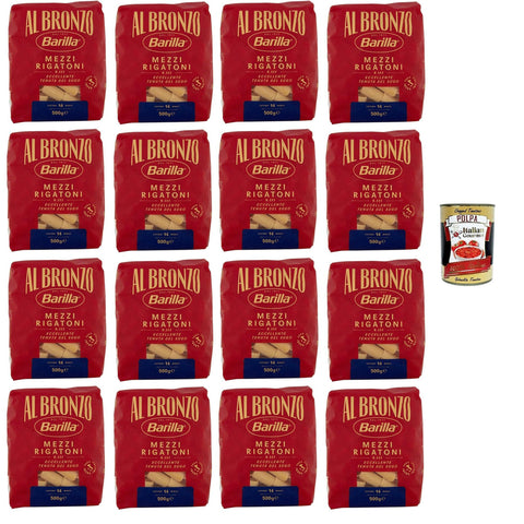 PASTA Al Bronzo Mezzi Rigatoni Bronze Gezogene Pasta Rohe Verarbeitungsmethode 16x500g Original italienisch