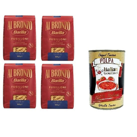 Barilla Al Bronzo Pasta Fusilloni Bronze Gezogene Pasta Rohe Verarbeitungsmethode 4 x 500 gr italienisch Original