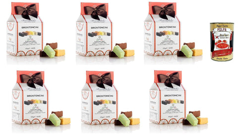 Italian Gourmet Nudeln & Pasta Brontedolci Brontoncini Torroncini Weiches Nougat Verschiedene Sorten : Vanille, Kaffee, dunkle Schokolade, Orange, Zitrone, Milch und weiße Schokolade, 6x 250g + Italian Gourmet polpa 400g 8032804040014