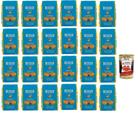 Italian Gourmet Nudeln & Pasta De cecco Gramigna N°31 100% Italienisch Pasta Nudeln 24x 500gr + Italian Gourmet Polpa 400g 8032804040014