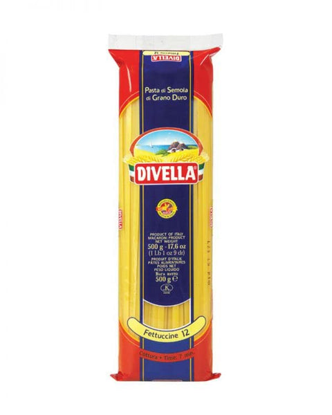 Italian Gourmet Nudeln & Pasta Divella Fettuccine n°12 Hartweizengrieß Pasta Italienische Nudeln 500g Packung + Italian Gourmet Polpa di Pomodoro 400g Dose 8005121000122