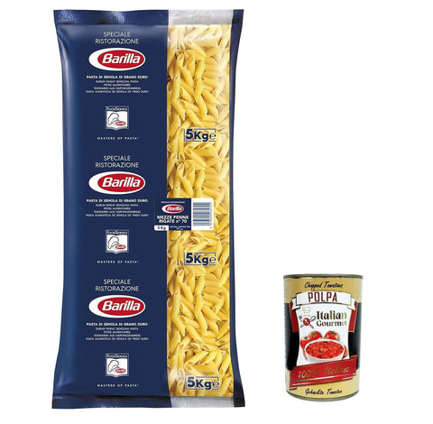 Italian Gourmet Nudeln & Pasta Pasta Mezze Penne rigate Ristorante Nr. 70 italienisch Nudeln 5kg pack + Italian Gourmet polpa 8032804040014