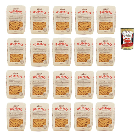 Rummo Mezze penne rigate n° 28 Pasta Lenta Lavorazione Teigwaren aus Hartweizengrieß Bronze Zeichnung 20x 500 g italienisch Original
