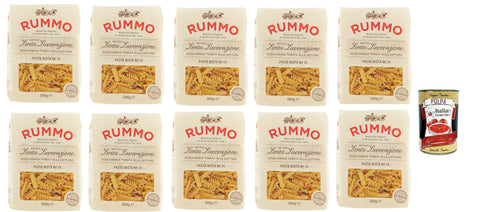 Italian Gourmet Nudeln & Pasta Rummo Pasta Mista n° 74 Pasta Lenta Lavorazione Teigwaren aus Hartweizengrieß Bronze-Zeichnung 10x 500g + Italian Gourmet polpa 400g 8032804040014