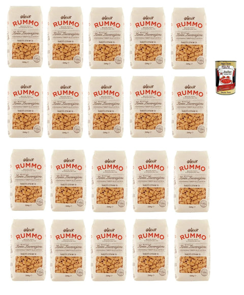 Italian Gourmet Nudeln & Pasta Rummo Tubetti zita n° 31 Pasta Lenta Lavorazione Teigwaren aus Hartweizengrieß Bronze-Zeichnung 20x 500g + Italian Gourmet polpa 400g 8032804040014