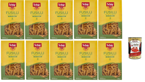 Italian Gourmet Nudeln & Pasta SCHÄR Senza Glutine Fusilli, Glutenfrei Pasta mit 20% Hirse, gluten free pasta, 10x 500g + Italian Gourmet polpa 400g 8032804040014