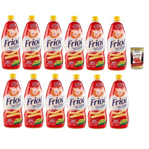 Friol Olio di Semi di Girasole, Frigge, Croccante e Asciutto, Frittieröl, Sonnenblumenkernöl, Knusprig und trocken, 12x 1 L italienisch Original
