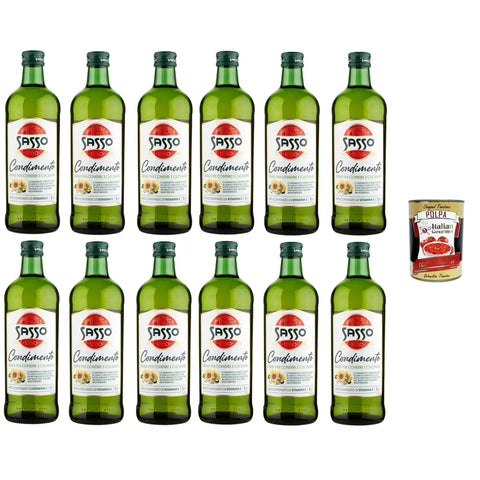Sasso Condimento Ideale per Condire e Cucinare Gewürz ideal zum Würzen und Kochen 12x1 lt italienisch Original Pastasauce + kostenlos polpa 400 g