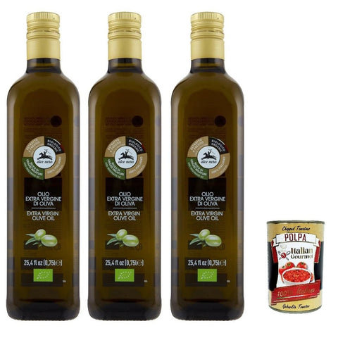 Alce Nero Olio Extra Vergine di Oliva 100% Italiano, kaltgepresst natives Olivenöl extra, 100% italienisch, 3x 750 ml Original