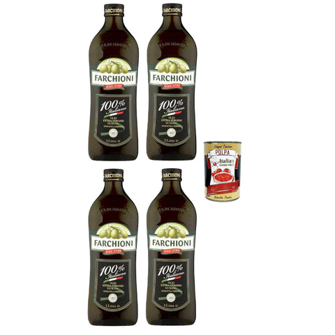 Farchioni Extra Vergines Olivenöl, 100%, 1 Liter, 4er Pack 1x6000g Original italienisch Feinkost