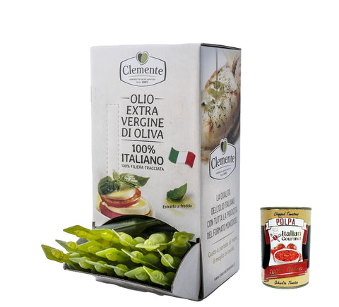Italian Gourmet Oliven Olio Clemente, Packung mit 100% italienischen mini Einzeldosisfläschchen (80 x 10-ml-Fläschchen) + Italian Gourmet polpa 400g 8032804040014