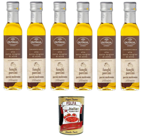 Italian Gourmet Oliven Olio extra vergine di oliva Olitalia ai Funghi porcini Olitalia extra natives Olivenöl mit Steinpilzen 6x250 ml+ Italian Gourmet polpa 400g 8032804040014