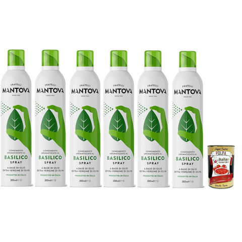 Sprayleggero Natives Olivenöl Extra Aromatisiert mit Basilikum 6x 200 ml durch die Praktische Sprühflasche Können Sie bis zu 90% des Öls Einsparen italienisch Original