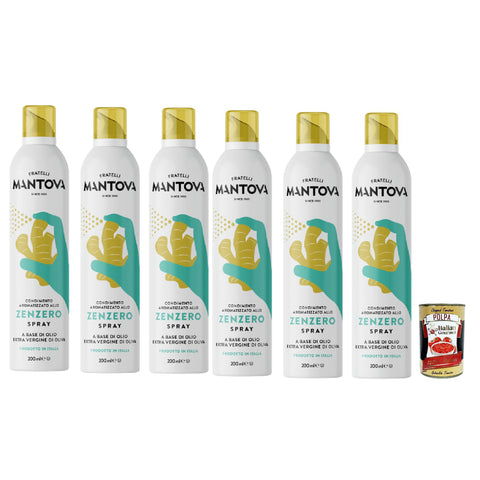 SPRAYLEGGERO Natives Olivenöl Extra Aromatisiert mit Ingwer durch die Praktische Sprühflasche Können Sie bis zu 6x200ml Original italienisch Feinkost