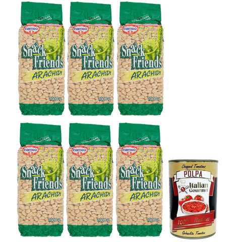 Cameo Snack Friends Arachidi,Geröstete und Gesalzene Erdnüsse Vakuumverpackungen 1 Kg Party-Mix italienisch Original