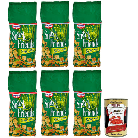 Cameo Snack Friends Bar Mix, Mischung aus Brezeln, Salzige Snacks Beutel 6x1kg Original italienisch Party-Mix
