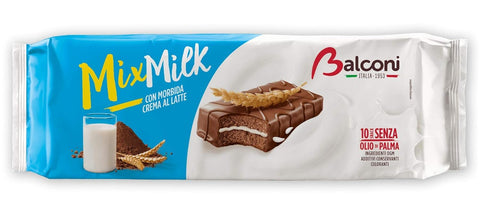 Italian Gourmet Party-Mix Balconi Mix Milk, Crema al latte e morbido pan di spagna al cioccolato Mix Milch, Milchcreme und weicher Schokoladen-Biskuitkuchen 15x350gr + Italian Gourmet polpa 400g 8001585001071