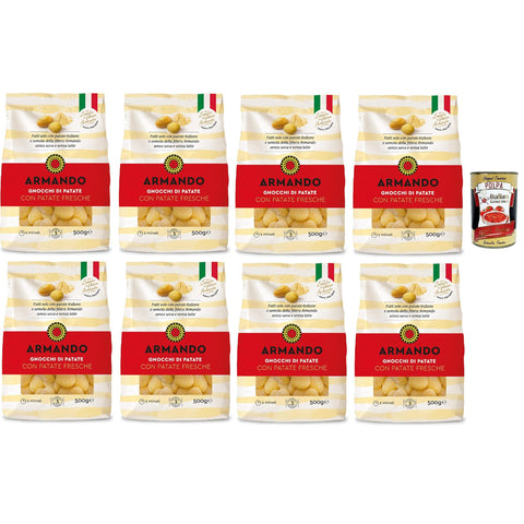 Armando Gnocchi di Patate Gnocchi mit frischen italienischen Kartoffeln und Durumweizen -Grieß 100% italienischer Kette - 8x500 g italienisch Original Pasta +