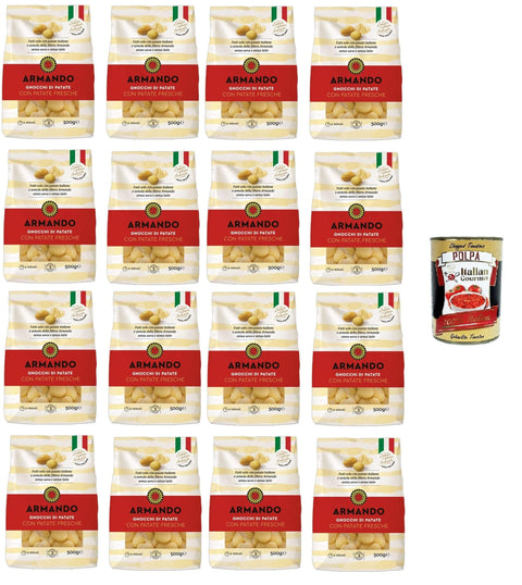 Italian Gourmet Pasta & Nudeln Armando Gnocchi di patate con patate fresche Kartoffelgnocchi mit frischen Kartoffeln 16x500gr + Italian Gourmet polpa 400g 8032804040014