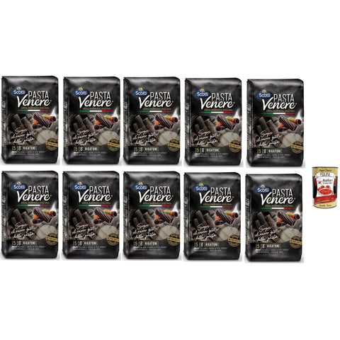 Riso Scotti Pasta Venere Rigatoni Integrale di Riso Venere, Reispaste 10x400g Original italienisch