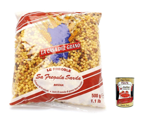 Italian Gourmet Pasta & Saucen 3x La Casa del Grano Fregola Kugelpasta groß, 500g + Italian Gourmet polpa 400g 8005825000220