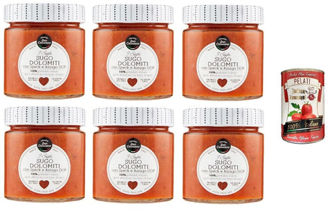 Italian Gourmet Pastasaucen 6x CASCINA SAN CASSIANO Dolomiti sauce mit Speck und Asiago DOP 190 g 8015312778440