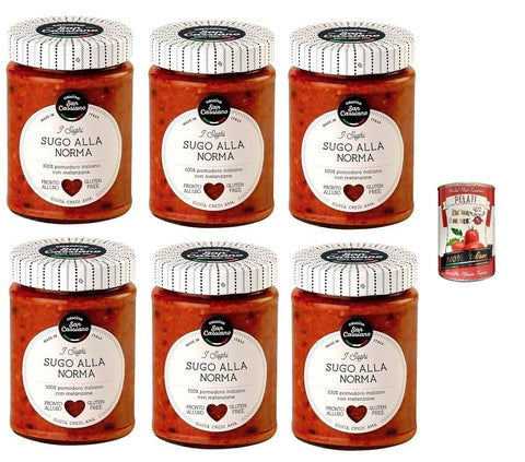 Italian Gourmet Pastasaucen 6x CASCINA SAN CASSIANO Sugo alla norma 290 gr + Italian Gourmet pelati 400gr 8015312777641