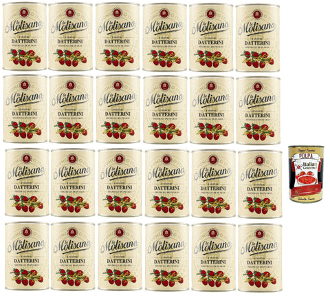 Italian Gourmet Pastasaucen La Molisana Datterini, Kirschtomaten Datterini süßer Geschmack längliche Form italienisches Sauce Tomaten 24x 400g + Italian Gourmet polpa 400g 8032804040014
