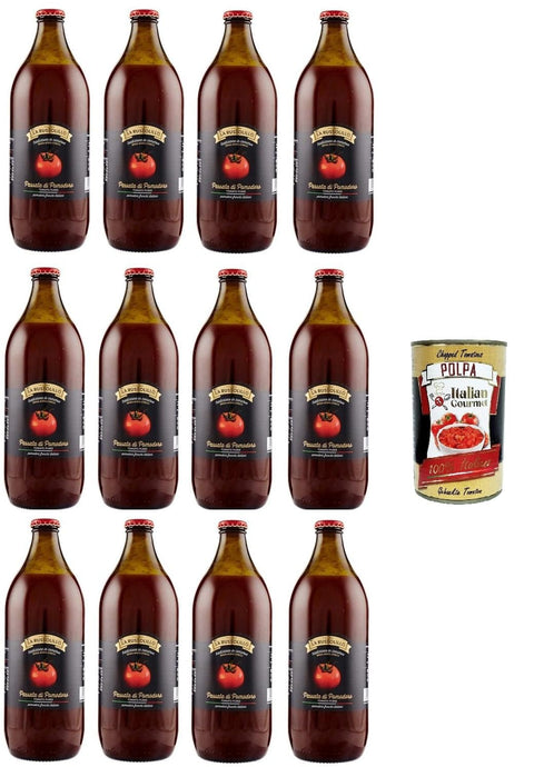 Italian Gourmet Pastasaucen La Russolillo Passata di Pomodoro Tomatenpüree,frische italienische Tomaten 12x660gr + Italian Gourmet polpa 400g 8032804040014