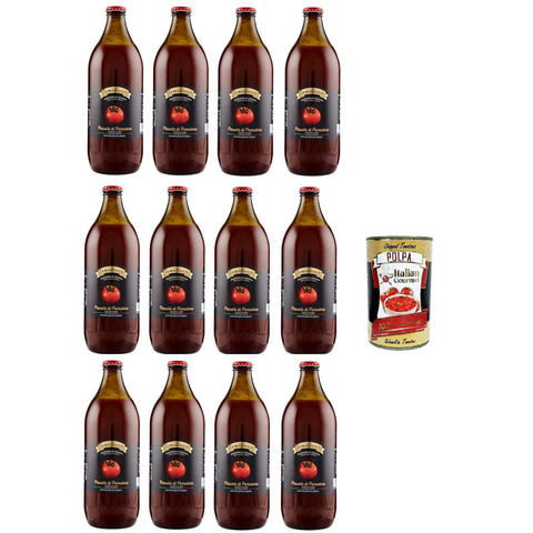 La Russolillo Passata di Pomodoro Tomatenpüree frische italienische Tomaten 12x660 g italienisch Original Pastasauce + kostenlos polpa 400 g
