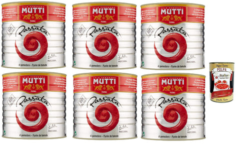 Italian Gourmet Pastasaucen Mutti Passata di Pomodoro Tomatenpaste Tomaten sauce 100% Italienisch 6x 2.5 kg + Italian Gourmet polpa 400g 8032804040014
