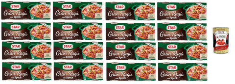 Star il mio Gran Ragù Speck mit 100% italienischem Fleisch und Speck, 16 Packung mit 3 Dosen à 1x100g Original italienisch Sauce