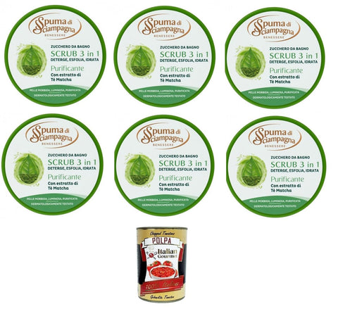 Italian Gourmet Peelings SPUMA DI SCIAMPAGNA Scrub per il corpo Purificante Reinigendes Körperpeeling 6x250 ml+ Italian Gourmet polpa 400g 8032804040014