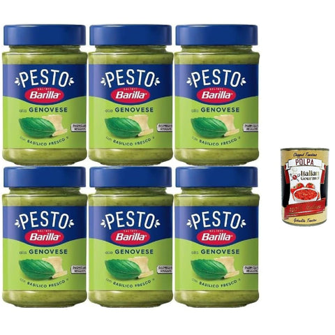 Barilla Pesto alla Genovese, 6er Pack, 190 g pro Glas, Glutenfreie Pastasauce mit italienischem Basilikum italienisch Original