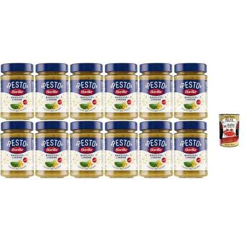 Barilla Pesto Basilico e Limone, Italienische Basilikum Zitronen Sauce, 12 x 190 g italienisch Original