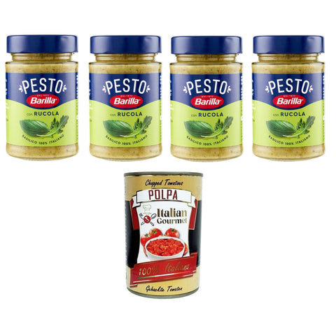 Barilla Pesto Basilico e Rucola Condimento e Sugo per Pasta Pesto Basilikum Rucola Gewürz und Sauce für Pasta 4x190 gr italienisch Original