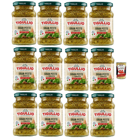 Star Tigullio GranPesto Pesto alla Genovese senz'aglio mit 100% frisches Basilikum, ohne Knoblauch, glutenfrei, 12x 190 g italienisch Original