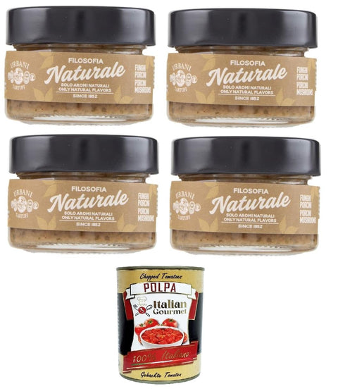 Italian Gourmet Pesto Urbani Filosofia Naturale Battuto di Funghi Porcini Gehackte Steinpilze 4x80gr + Italian Gourmet polpa 400g 8032804040014