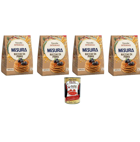 Misura Fibrextra Pancake Integrali Vollkornpfannkuchen 4x200 g 200 g italienisch Original Pastasauce + gratis polpa 400 g
