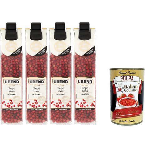 Ubena Pepe Rosa Grani Rosa Pfefferkörner Ideal für kalte Gerichte Salate und leckere Saucen Beutel im Clipformat 4x14 g italienisch Original Pastasauce + kostenlos