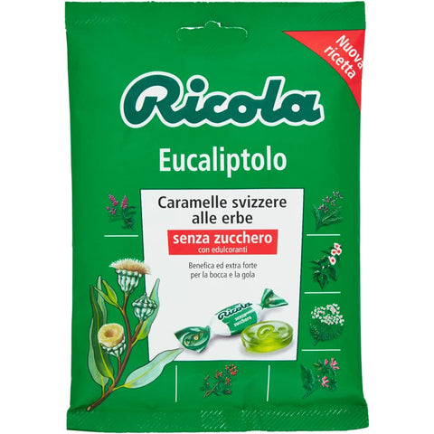 Ricola Eucaliptolo bonbon Eukalyptol und Menthol erfrischend ohne zucker 3x70g Original italienisch Getränk