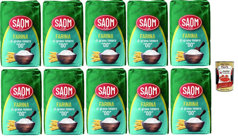 Italian Gourmet Pizzakruste Farina Saom, Farina di Grano Tenero, Tipo 00, Weizenmehl, Pizza Napoli Pizzamehl Pizza Mehl 10x 1kg + Italian Gourmet polpa 400g 8032804040014