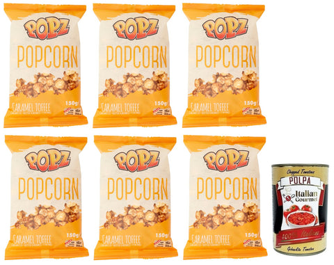 Popz Popcorn Caramel Toffee,Butter Karamell Popcorn (75%),Beutel mit 150 g italienisch Original