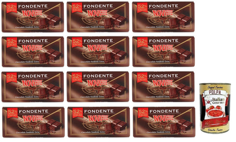 Novi Cioccolato Fondente 52% Kakao Tafel Extra Dunkle Schokolade 12x 100g italienisch Original