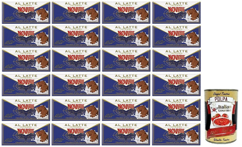 Novi Cioccolato al Latte Intenso Tafel Intensive Milchschokolade Hochwertige Milchschokolade 100 g 24x italienisch Original Pastasauce + gratis Polpa di