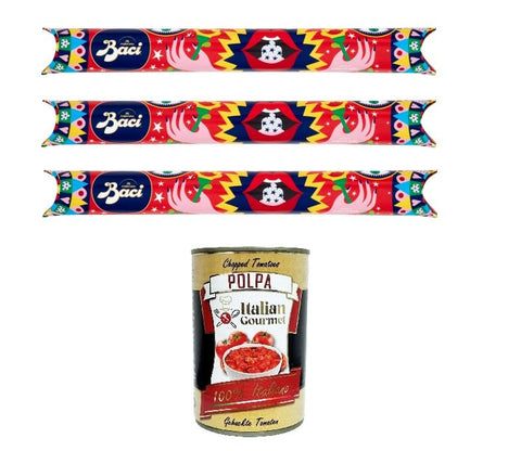 Italian Gourmet Praline 3x BACI PERUGINA BACI TUBE 125 GR+ Italian Gourmet polpa 400g 8000300387711