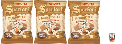 Sperlari Morbidelli Caramel Dorè Weiche Morbidelli-Nougats mit gesalzenem Karamell-Dorè-Überzug 117 g 3x italienisch Original Pastasauce + gratis polpa 400 g