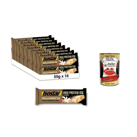Isostad Barretta Hig Protein 30% Vaniglia Mirtilli Rossi Riegel mit hohem Proteingehalt, 30 % Vanille Cranberries 16x 55 gr italienisch Original